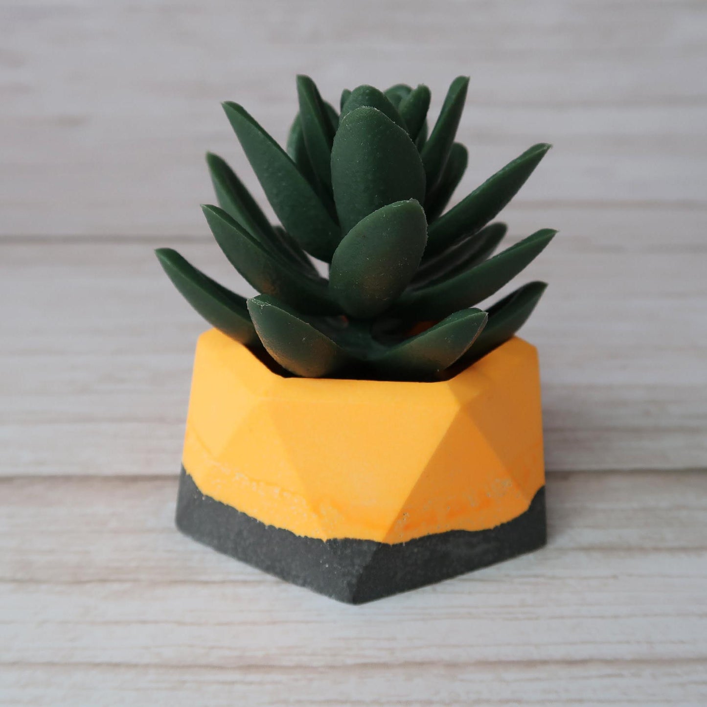 Orange and black hexagonal trinket dish / plant pot