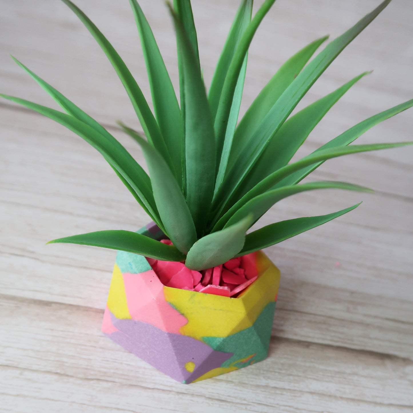 Rainbow hexagonal trinket dish / plant pot